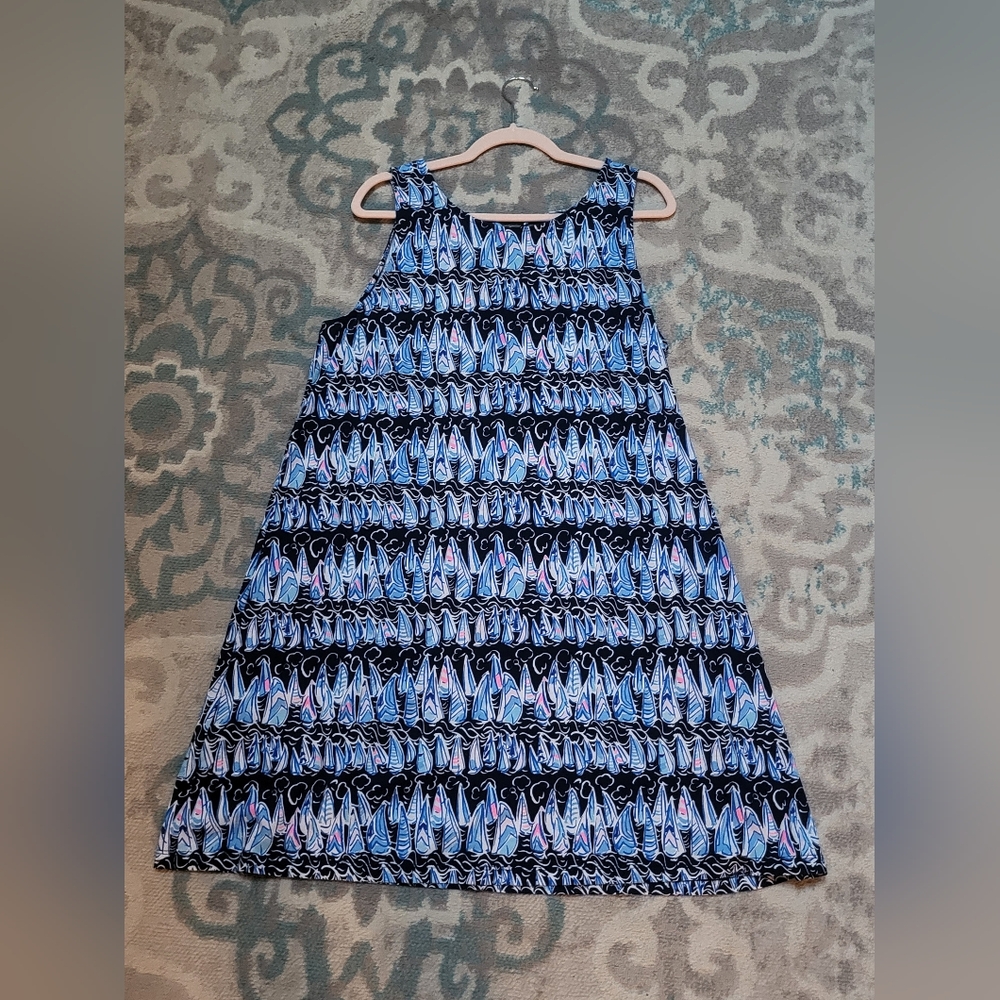 Lilly Pulitzer Kristen Swing Dress In Low Tide Navy Sails And Stripes
